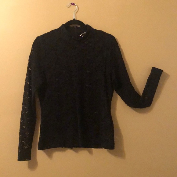 H&M black lace long sleeve shirt - Picture 3 of 4